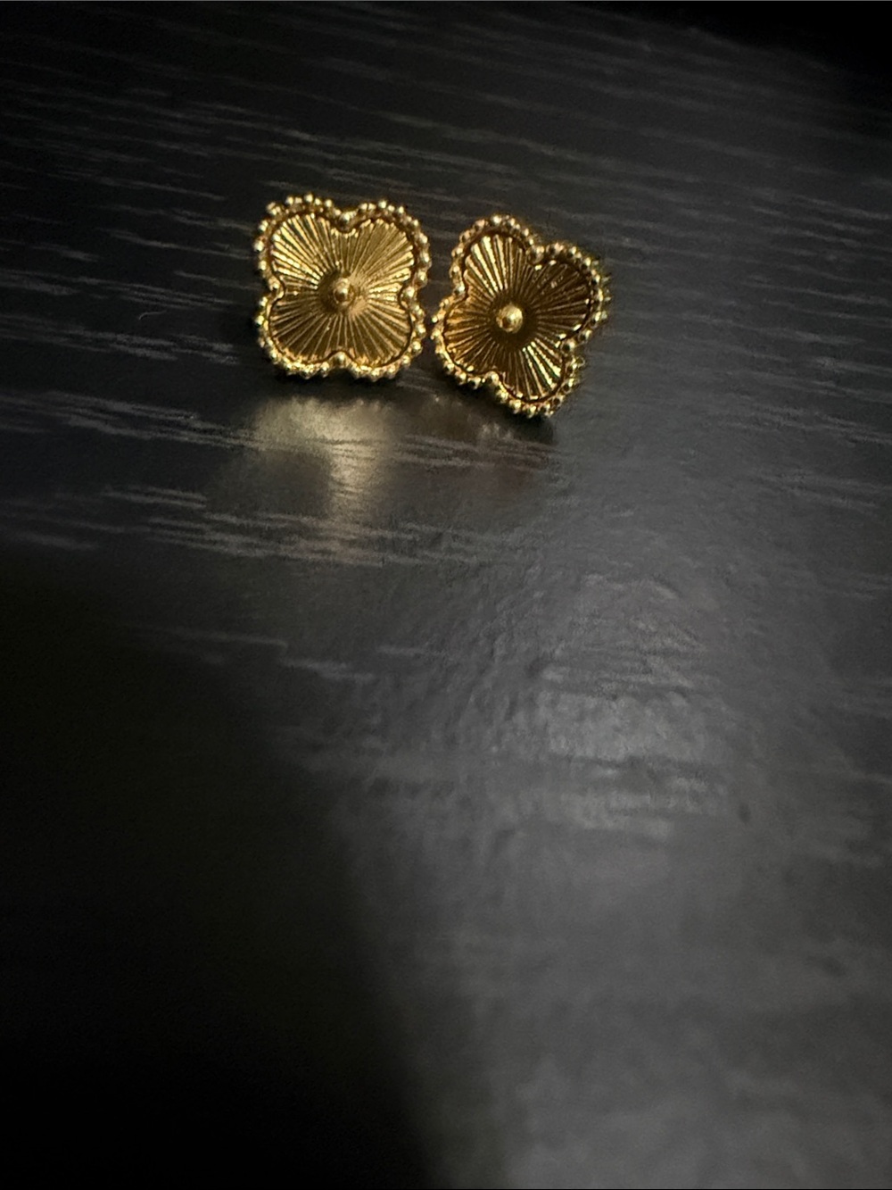 Gold Floral Stud Earrings - Elegant Women's Jewelry stainless steel